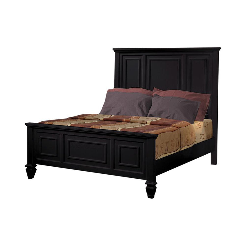 Sandy Beach Eastern King Panel Bed with High Headboard Black - Town Of Bargains Furniture - NY