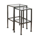 Leilani 2-piece Glass Top Nesting Tables Black - Town Of Bargains Furniture - NY