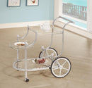 Sarandon 3-tier Serving Cart Chrome and Clear - Town Of Bargains Furniture - NY