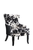 Trea Cowhide Print Accent Chair Black and White - Town Of Bargains Furniture - NY