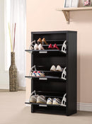 Vivian 3-drawer Shoe Cabinet Black - Town Of Bargains Furniture - NY