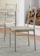 Anna Fontana 5-piece Rectangular Dining Set Brushed Silver - Town Of Bargains Furniture - NY