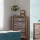 Kauffman 5-drawer Chest Washed Taupe - Town Of Bargains Furniture - NY