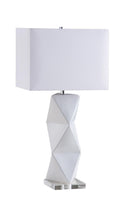 Camie Geometric Ceramic Base Table Lamp White - Town Of Bargains Furniture - NY