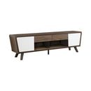 Alvin 2-drawer TV Console Dark Walnut and Glossy White - Town Of Bargains Furniture - NY