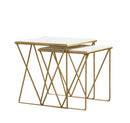 Bette 2-piece Nesting Table Set White and Gold - Town Of Bargains Furniture - NY