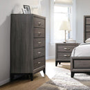 Watson 5-drawer Chest Grey Oak and Black - Town Of Bargains Furniture - NY
