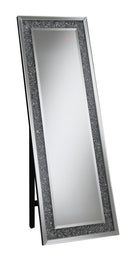 Carisi Rectangular Standing Mirror with LED Lighting Silver - Town Of Bargains Furniture - NY