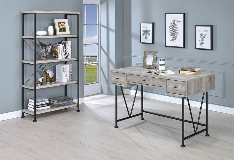 Analiese 4-shelf Open Bookcase Grey Driftwood - Town Of Bargains Furniture - NY