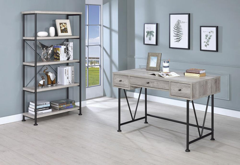 Analiese 4-shelf Open Bookcase Grey Driftwood - Town Of Bargains Furniture - NY