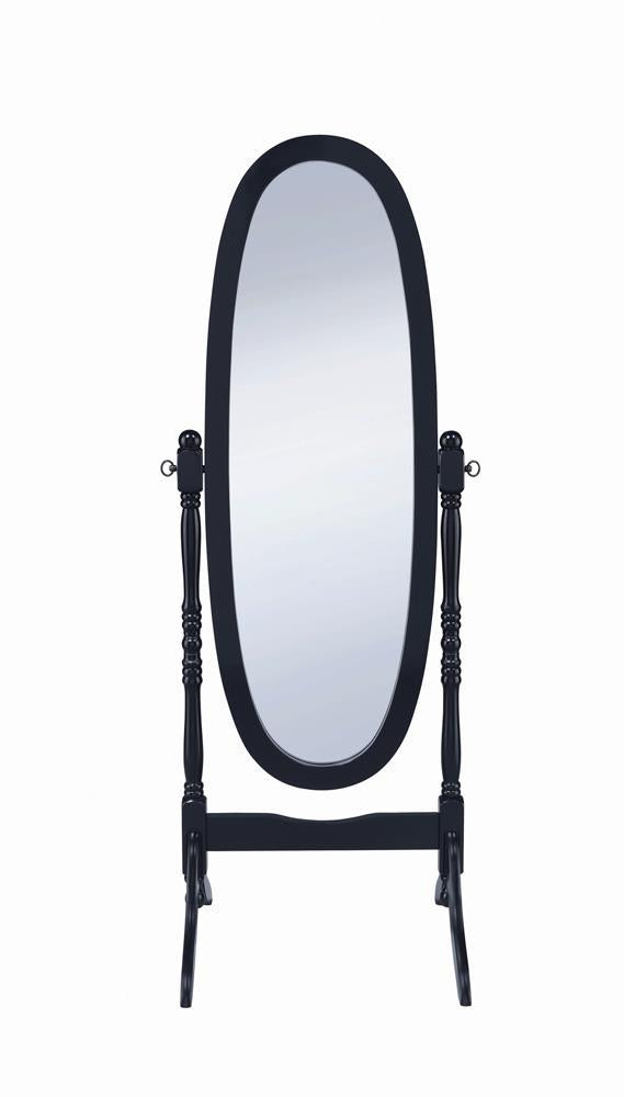 Cabot Rectangular Cheval Mirror with Arched Top Black - Town Of Bargains Furniture - NY