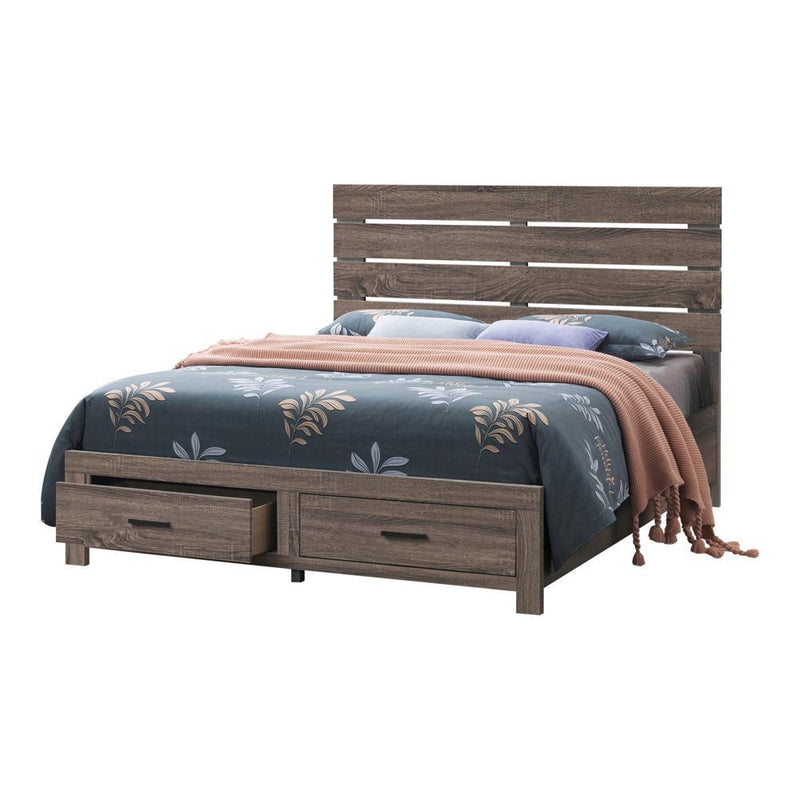 Brantford Eastern King & Queen Panel Bed Barrel Oak - Town Of Bargains Furniture - NY