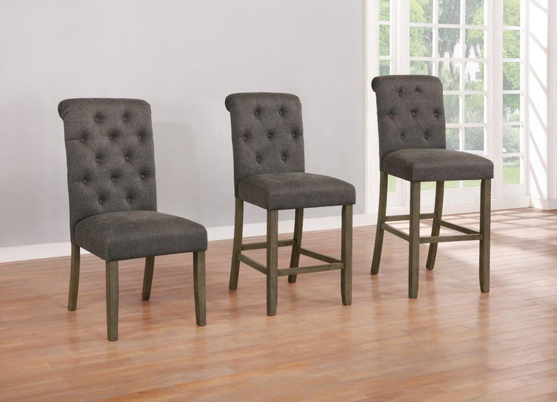 Balboa Tufted Back Bar Stools Grey and Rustic Brown (Set of 2) - Town Of Bargains Furniture - NY