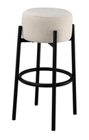 Leonard Upholstered Backless Round Stools White and Black (Set of 2) - Town Of Bargains Furniture - NY