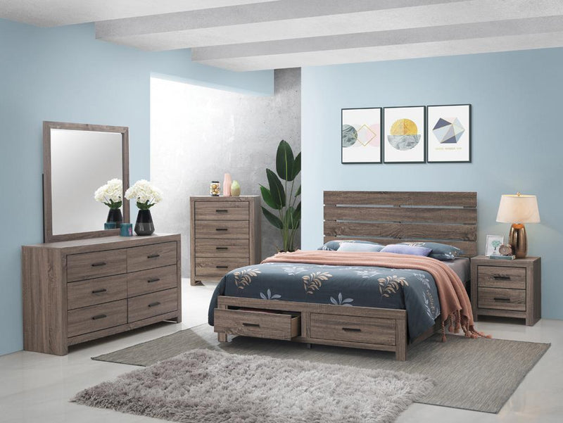 Brantford Eastern King & Queen Panel Bed Barrel Oak - Town Of Bargains Furniture - NY
