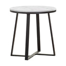 Hugo Metal Base Round End Table White and Matte Black - Town Of Bargains Furniture - NY