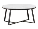 Hugo Round Coffee Table White and Matte Black - Town Of Bargains Furniture - NY