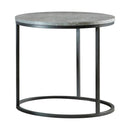 Lainey Faux Marble Round Top End Table Grey and Gunmetal - Town Of Bargains Furniture - NY