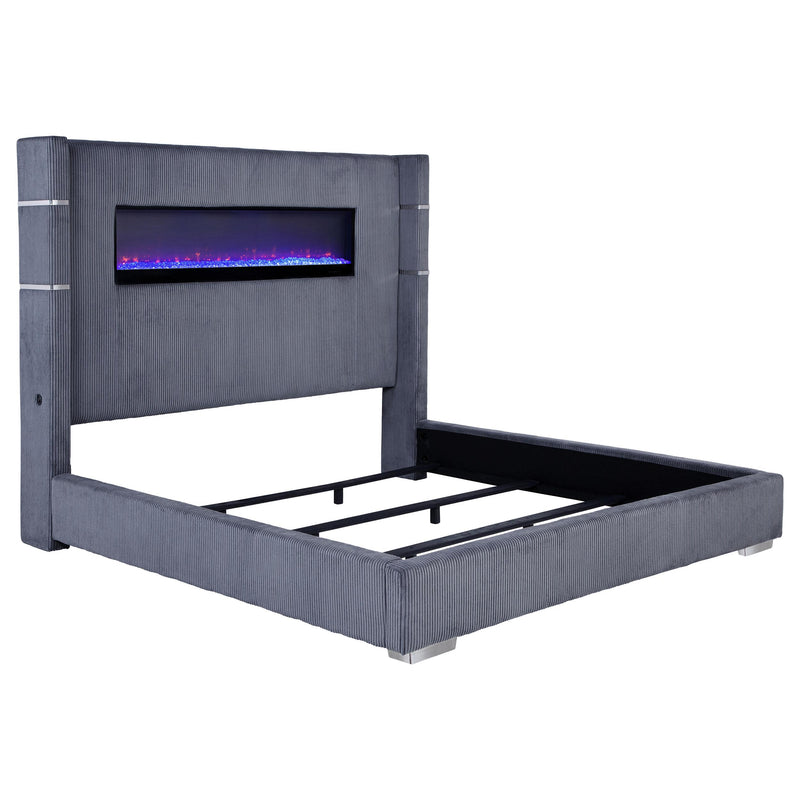 Tisdall California King, E.King & Queen Bed Grey, Black & Queen - Town Of Bargains Furniture - NY