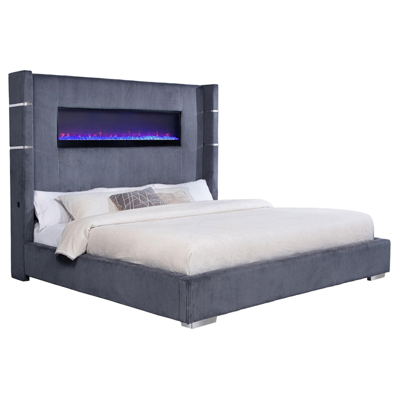 Tisdall California King, E.King & Queen Bed Grey, Black & Queen - Town Of Bargains Furniture - NY
