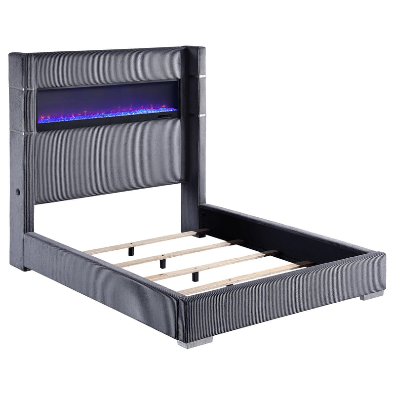 Tisdall California King, E.King & Queen Bed Grey, Black & Queen - Town Of Bargains Furniture - NY