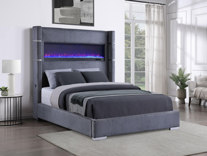 Tisdall California King, E.King & Queen Bed Grey, Black & Queen - Town Of Bargains Furniture - NY