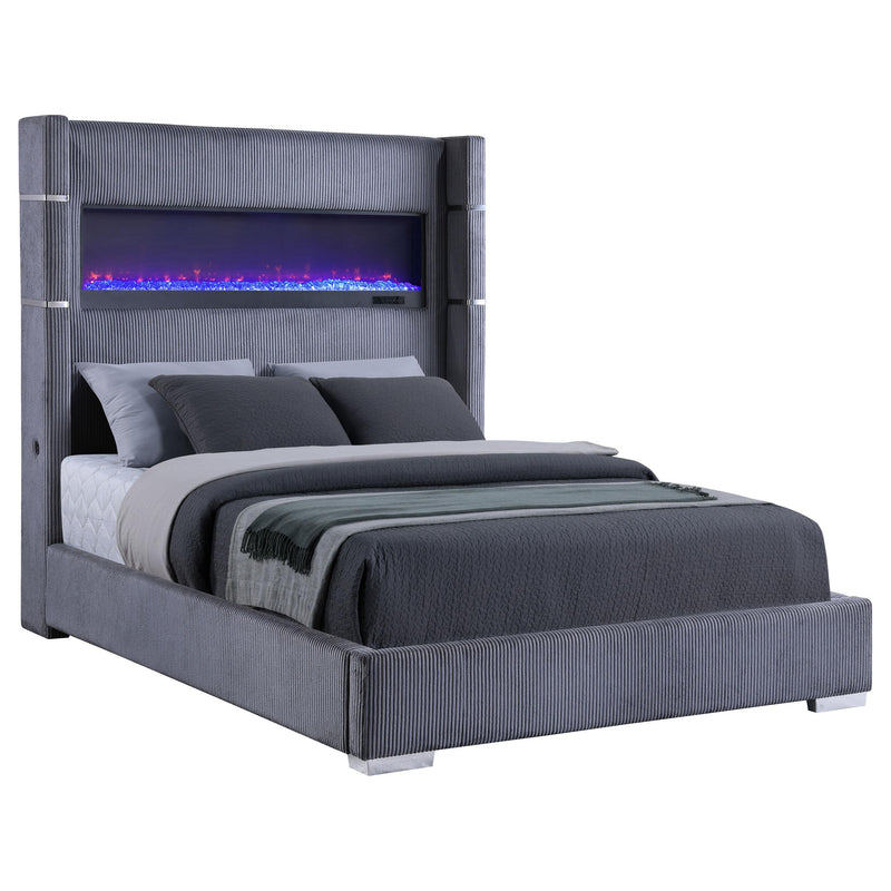 Tisdall California King, E.King & Queen Bed Grey, Black & Queen - Town Of Bargains Furniture - NY