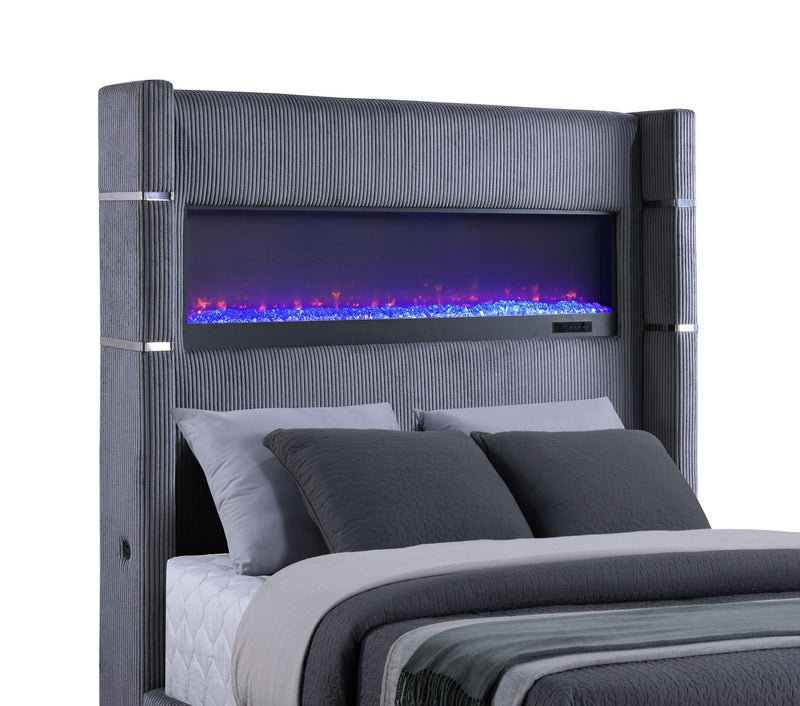 Tisdall California King, E.King & Queen Bed Grey, Black & Queen - Town Of Bargains Furniture - NY