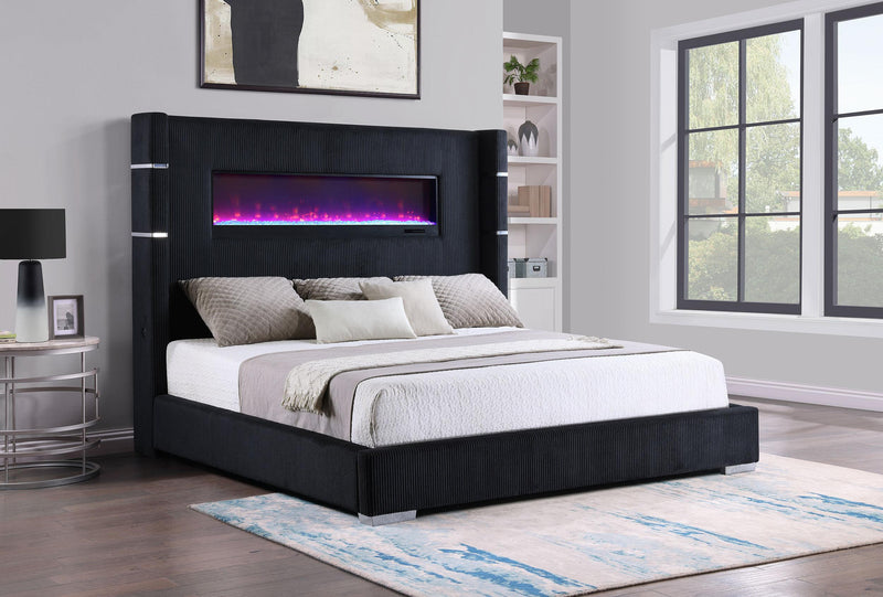 Tisdall California King, E.King & Queen Bed Grey, Black & Queen - Town Of Bargains Furniture - NY