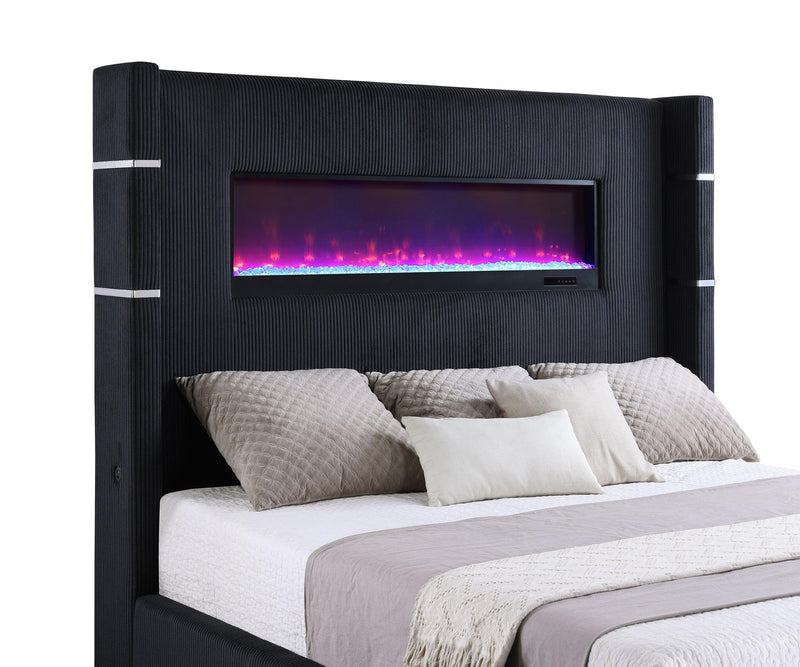 Tisdall California King, E.King & Queen Bed Grey, Black & Queen - Town Of Bargains Furniture - NY