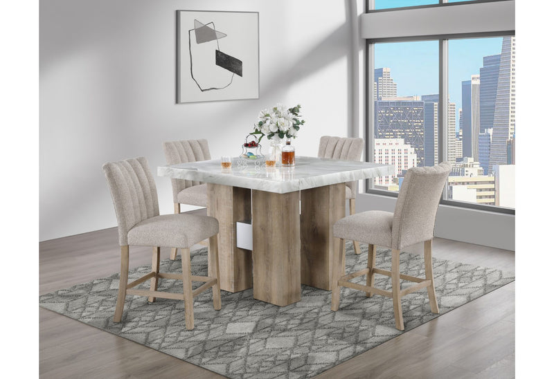 D04 Natural Bar Table With D8685 Beige-Nat Bar Stool - Town Of Bargains Furniture - NY