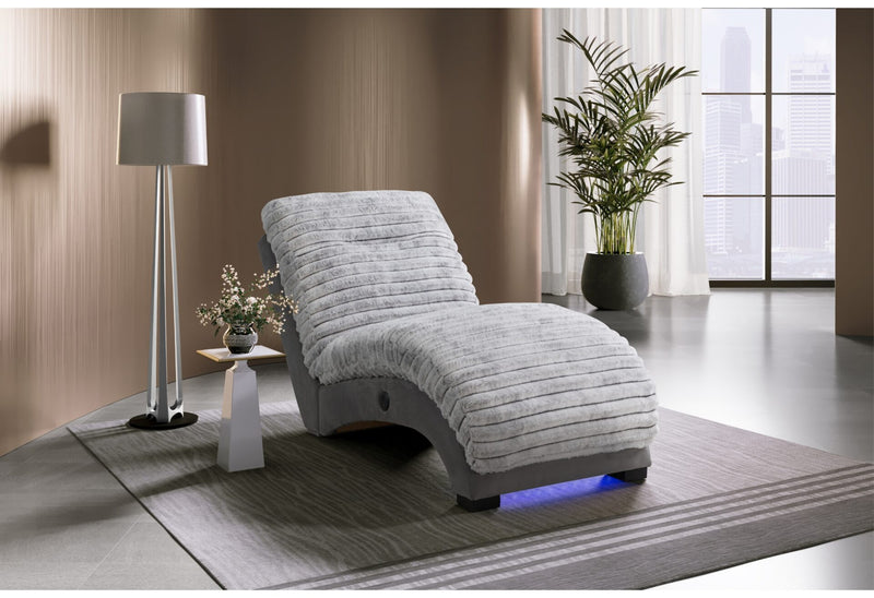 Dominic Nickel-Grey 36 Chaise With Usb - Town Of Bargains Furniture - NY