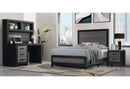 LISBON GREY/BLACK TWIN BED, DRESSER, MIRROR AND NIGHTSTAND - Town Of Bargains Furniture - NY