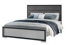 AMELIA GREY BLACK QUEEN BED W/LED - Town Of Bargains Furniture - NY
