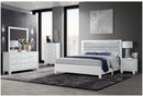LUCCIA WHITE TWIN BED GROUP WITH LED - Town Of Bargains Furniture - NY