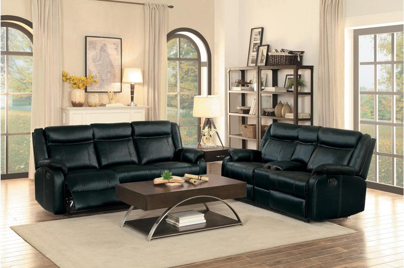 Jude Double Glider Recliner Sofa in Black 8201BLK-3 - Town Of Bargains Furniture - NY