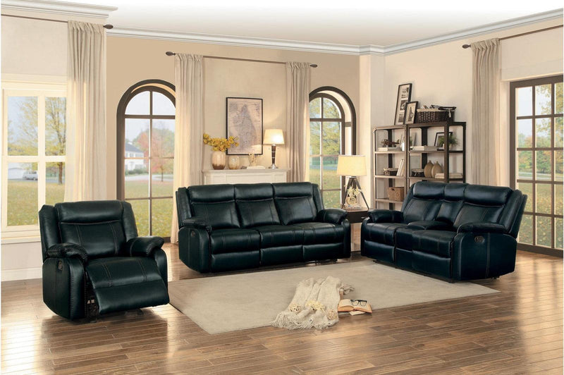 Jude Double Glider Recliner Sofa in Black 8201BLK-3 - Town Of Bargains Furniture - NY
