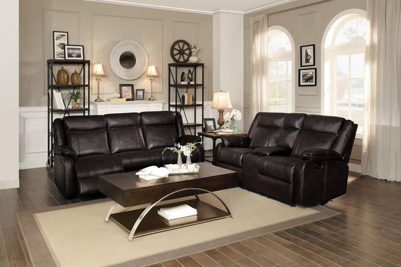 Jude Double Glider Recliner Sofa in Brown 8201BRW-3 - Town Of Bargains Furniture - NY