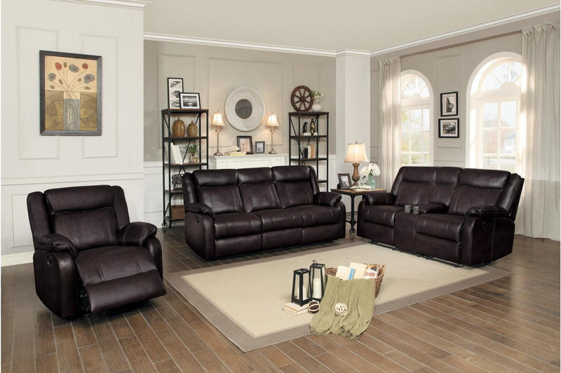 Jude Double Glider Recliner Sofa in Brown 8201BRW-3 - Town Of Bargains Furniture - NY