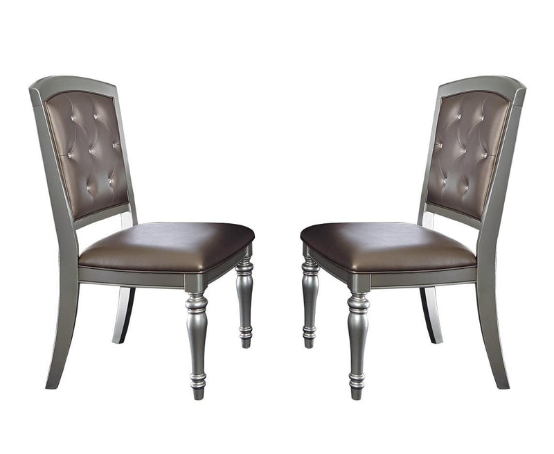 Homelegance Orsina Side Chair in Silver (Set of 2)
