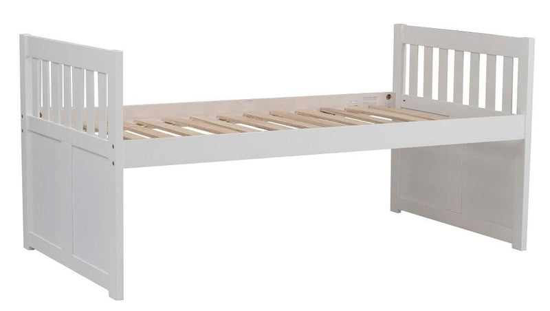 Homelegance Galen Twin/Twin Trundle Bed with Storage in White B2053PRW-1*