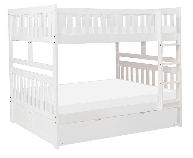 Galen Full/Full Bunk Bed w/ Storage Boxes in White B2053FFW-1*T