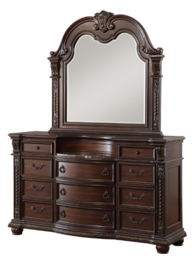 Homelegance Cavalier Mirror in Dark Cherry 1757-6