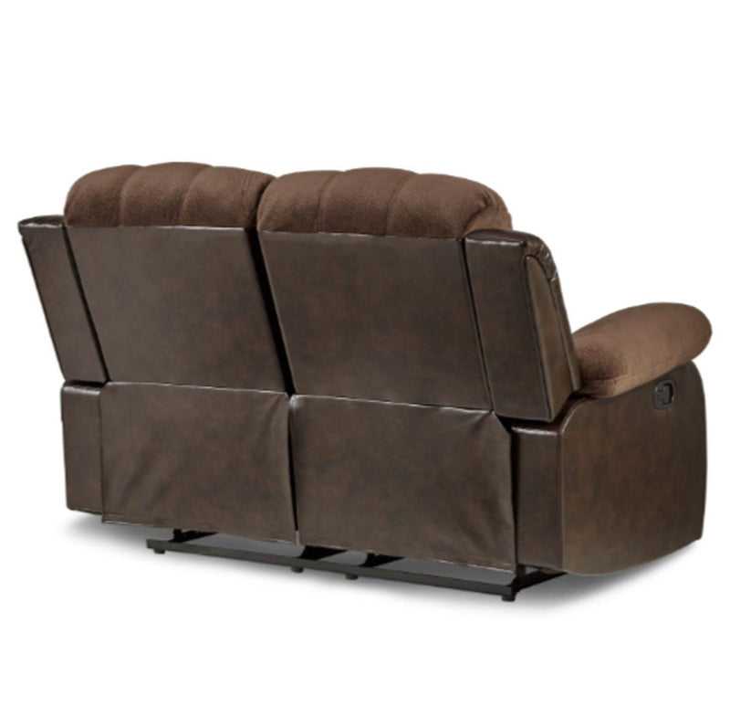 Homelegance Furniture Granley Double Reclining Loveseat in Chocolate 9700FCP-2