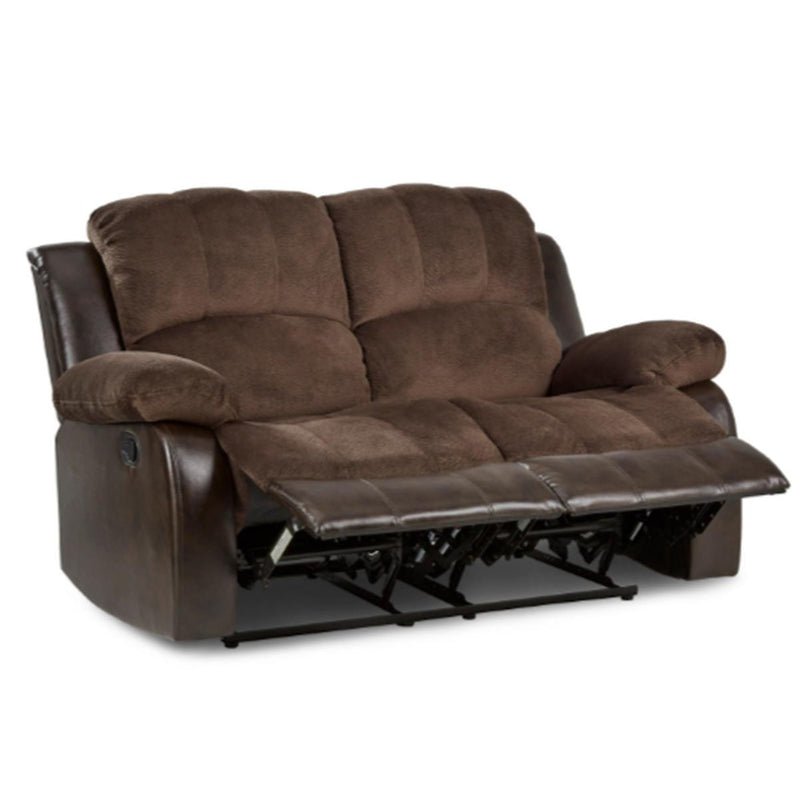 Homelegance Furniture Granley Double Reclining Loveseat in Chocolate 9700FCP-2