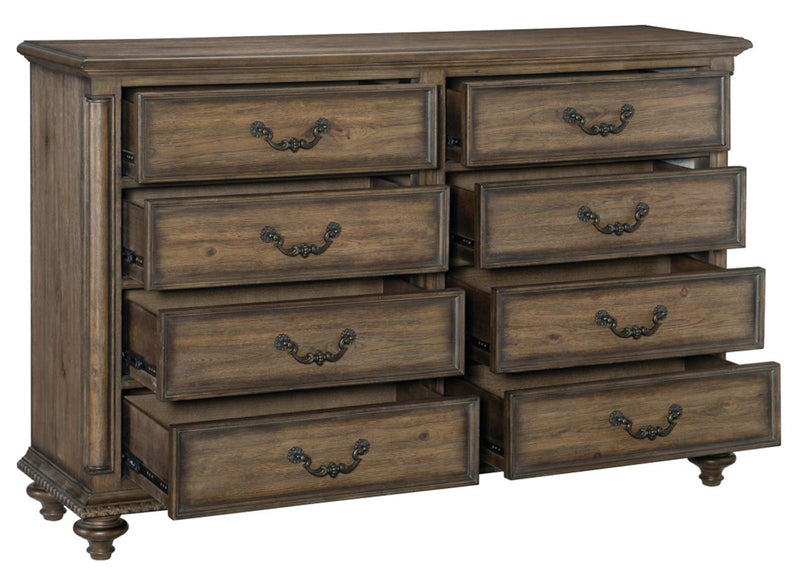 Homelegance Furniture Rachelle 8 Drawer Dresser in Weathered Pecan 1693-5