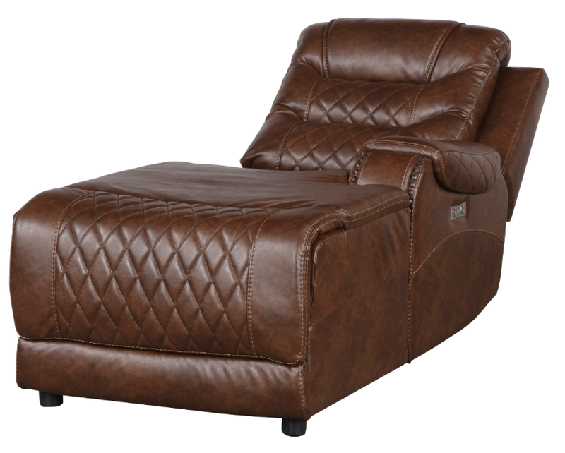 Homelegance Furniture Putnam Power Right Side Reclining Chaise with USB Port in Brown 9405BR-RCPW