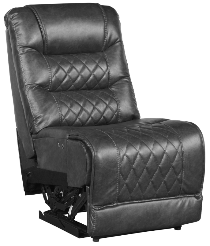 Homelegance Furniture Putnam Power Armless Reclining Chair in Gray 9405GY-ARPW