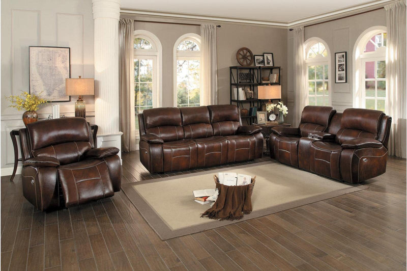 Mahala Double Reclining Sofa in Brown 8200BRW-3PW - Town Of Bargains Furniture - NY
