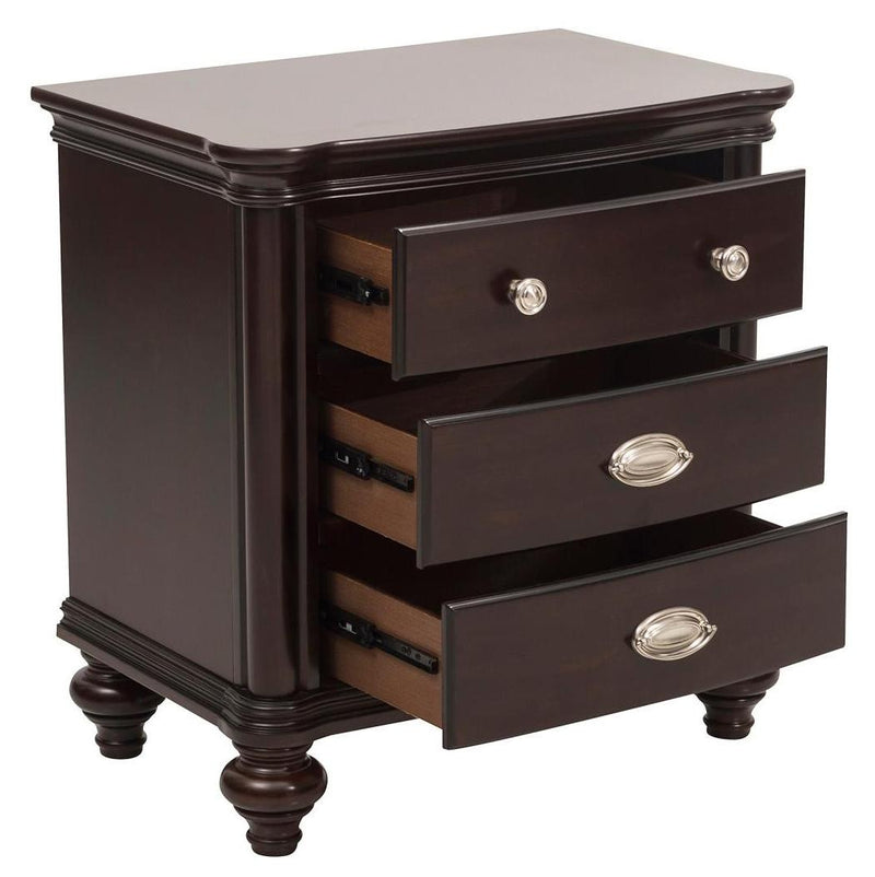 Marston 3 Drawer Nightstand in Dark Cherry 2615DC-4